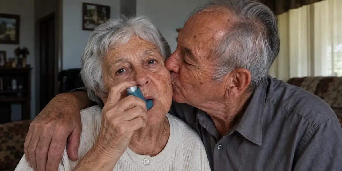 Older couple at home, focusing on everyday breathing comfort